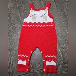 Reindeer Christmas Overalls 3-6 months